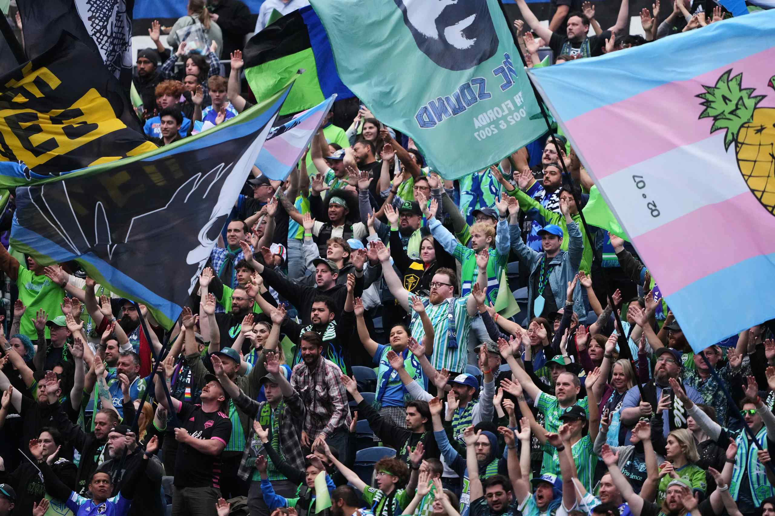 Fans at an Major League Soccer match.